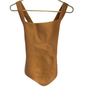 Abercrombie & Fitch cross back sweater knit bodysuit in gray